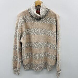 Net.153 Womens Size Large Soft Fuzzy Long Sleeve Turtleneck Sweater in Brown